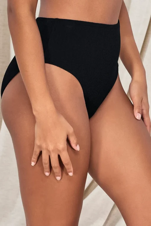 Sunsets Pacifica Black Astrid High Waist Bottom< High-Waist | Bikini Bottoms