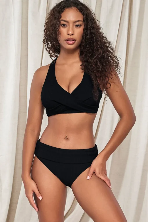 Sunsets Pacifica Black Hannah High Waist Bottom< Plus Size | High-Waist