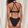 Sunsets Pacifica Black Sandy Scoop Bottom< High-Waist | Bikini Bottoms