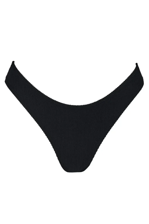 Sunsets Pacifica Black Sandy Scoop Bottom< High-Waist | Bikini Bottoms