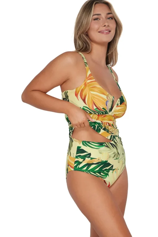 Sunsets Amber Oasis Zuri V-Wire Tankini Top< Plus Size | Underwire