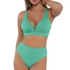 Sunsets Aqua Mist Sandbar Rib Danica Top< Plus Size | Underwire