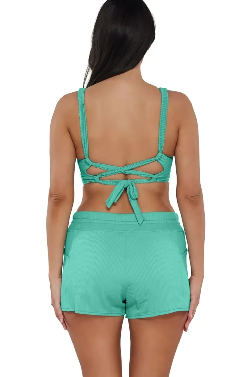 Sunsets Aqua Mist Sandbar Rib Elsie Top< Plus Size | Underwire