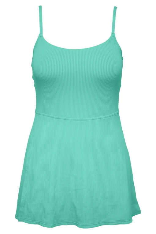 Sunsets Aqua Mist Sandbar Rib Naomi Swim Dress One Piece< Swim Dress