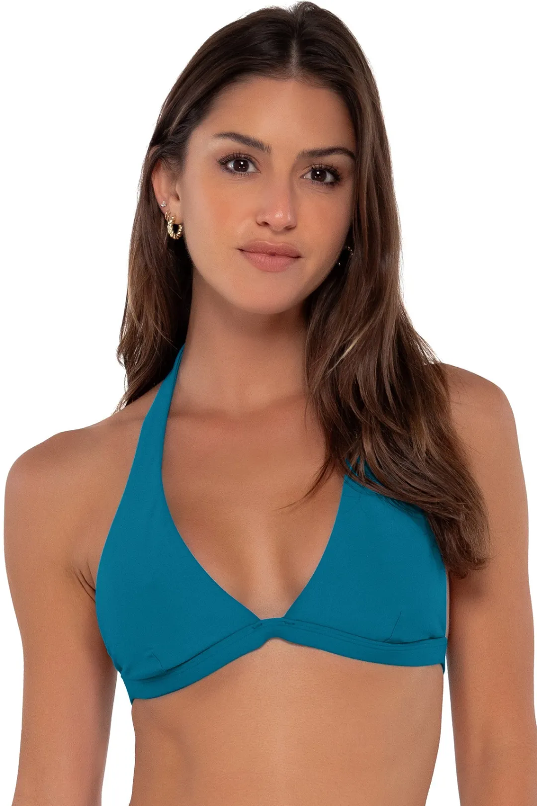 Sunsets Avalon Teal Faith Halter Top< Wire-Free | Bikini Tops