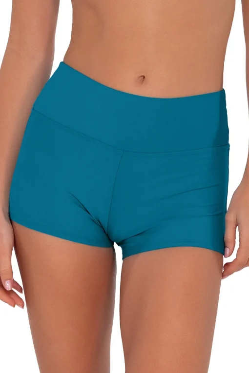 Sunsets Avalon Teal Kinsley Swim Short< Plus Size | High-Waist