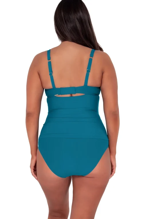 Sunsets Avalon Teal Serena Tankini Top< Plus Size | Underwire