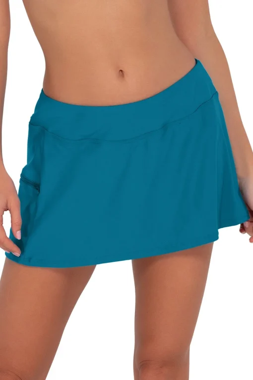 Sunsets Avalon Teal Sporty Swim Skirt< Plus Size
