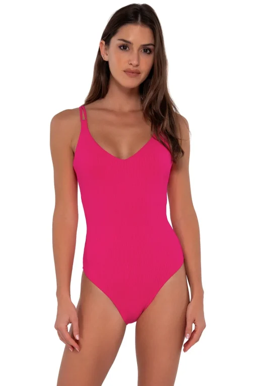 Sunsets Begonia Sandbar Rib Veronica One Piece< Classic
