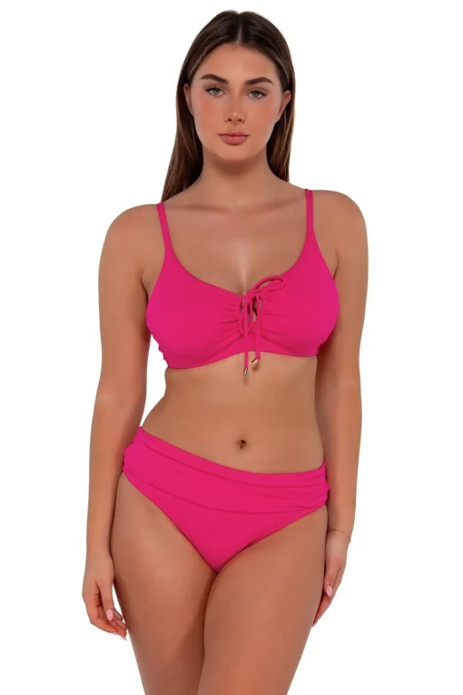 Sunsets Begonia Sandbar Rib Kauai Keyhole Top< Plus Size | Underwire