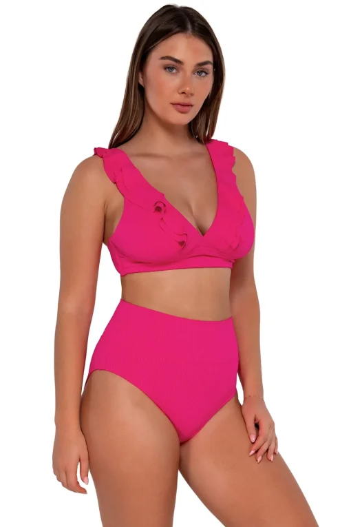 Sunsets Begonia Sandbar Rib Hannah High Waist Bottom< Plus Size | High-Waist