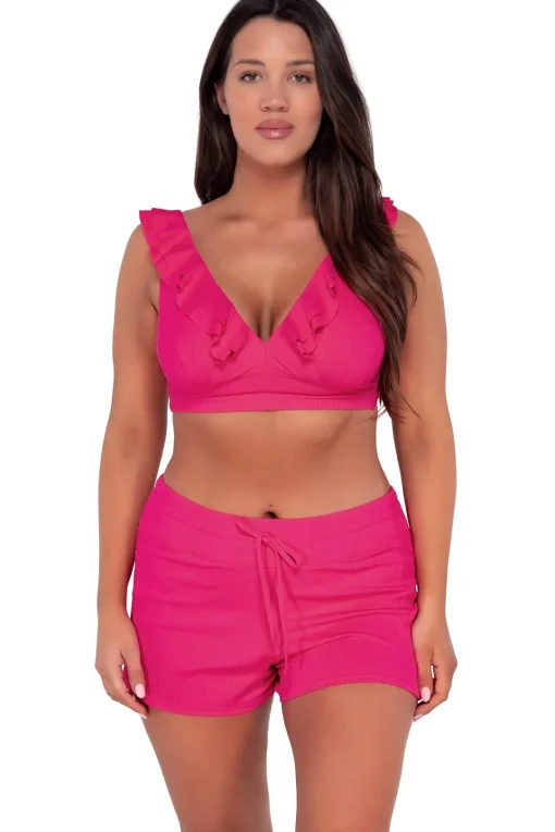 Sunsets Begonia Sandbar Rib Willa Wireless Top< Plus Size | Wire-Free