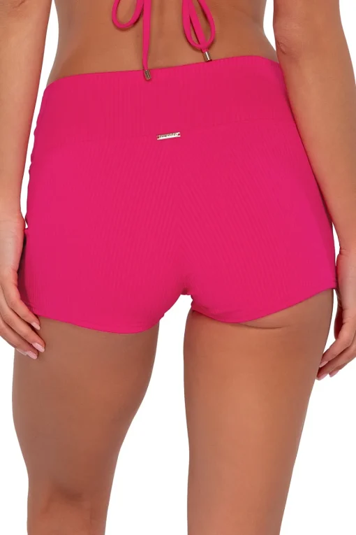 Sunsets Begonia Sandbar Rib Kinsley Swim Short< Plus Size | High-Waist