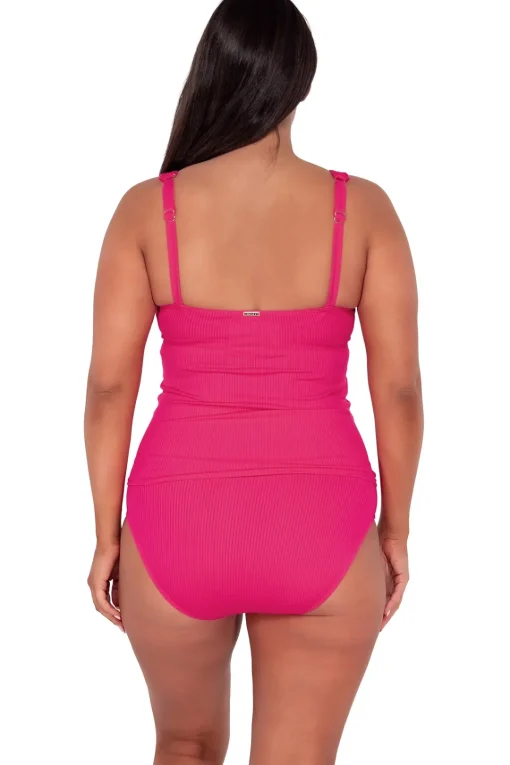 Sunsets Begonia Sandbar Rib Elsie Tankini Top< Plus Size | Underwire