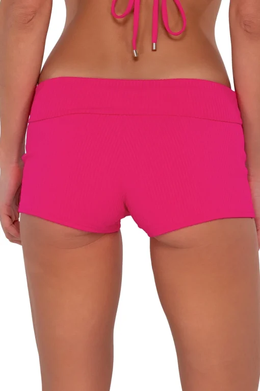 Sunsets Begonia Sandbar Rib Kinsley Swim Short< Plus Size | High-Waist