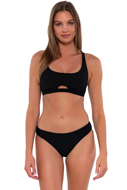 Sunsets Black Brandi Bralette Top< Bikini Tops
