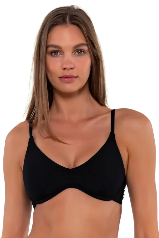Sunsets Black Brooke U-Wire Top< Underwire | Bikini Tops