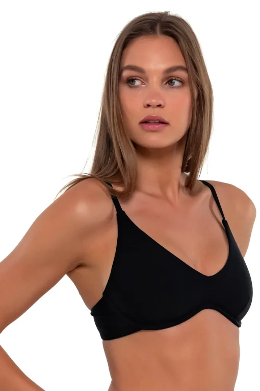 Sunsets Black Brooke U-Wire Top< Underwire | Bikini Tops