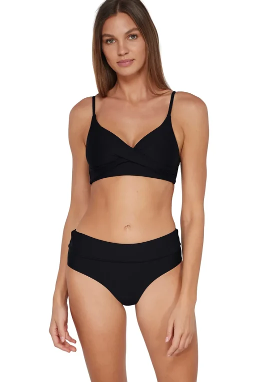 Sunsets Black Capri High Waist Bottom< Plus Size | High-Waist