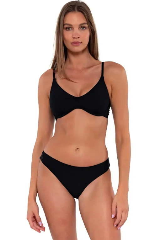 Sunsets Black Collins Hipster Bottom< Low-Rise | Bikini Bottoms
