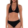 Sunsets Black Faith Halter Top< Wire-Free | Bikini Tops