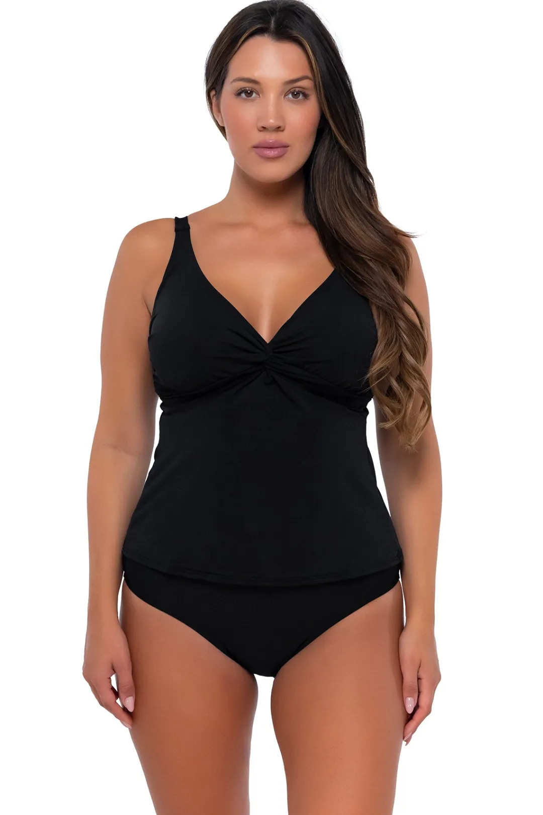 Sunsets Black Forever Tankini Top< Plus Size | Underwire