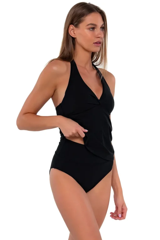 Sunsets Black Heidi Tankini Top< Tankinis
