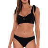 Sunsets Black Lily Top< Bikini Tops
