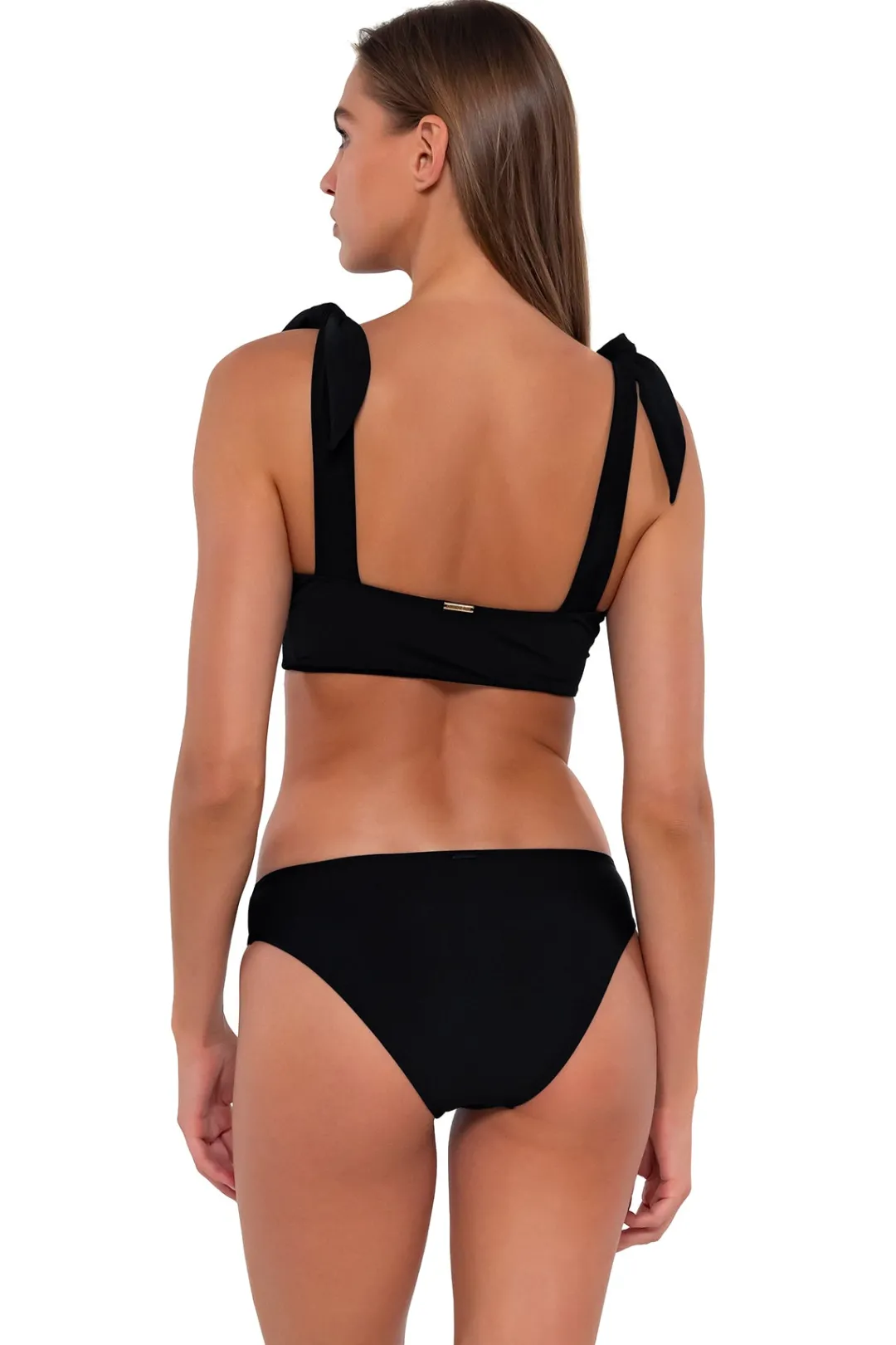 Sunsets Black Lily Top< Bikini Tops