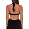 Sunsets Black Seagrass Texture Sporty Swim Skirt< Plus Size