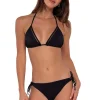 Sunsets Black Seagrass Texture Laney Triangle Top< Wire-Free | Bikini Tops
