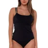 Sunsets Black Seagrass Texture Taylor Tankini Top< Plus Size | Underwire