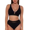 Sunsets Black Seagrass Texture Danica Top< Plus Size | Underwire