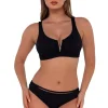 Sunsets Black Seagrass Texture Vienna V-Wire Top< Plus Size | Underwire