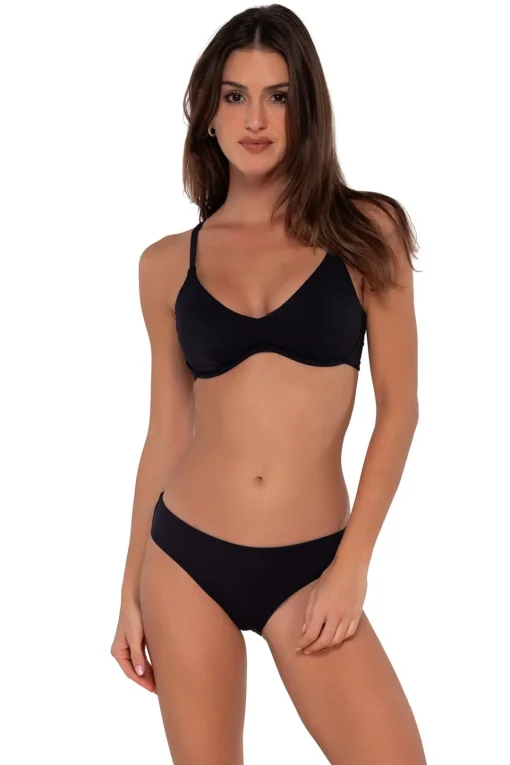 Sunsets Black Seagrass Texture Brooke U-Wire Top< Underwire | Bikini Tops