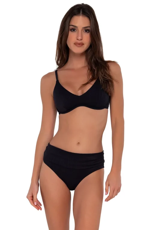 Sunsets Black Seagrass Texture Unforgettable Bottom< Plus Size | Bikini Bottoms