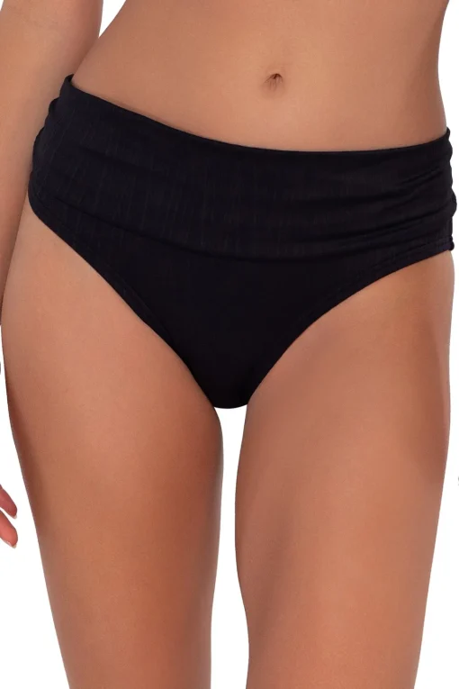 Sunsets Black Seagrass Texture Unforgettable Bottom< Plus Size | Bikini Bottoms