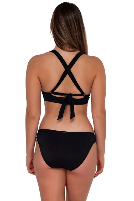 Sunsets Black Seagrass Texture Vienna V-Wire Top< Plus Size | Underwire