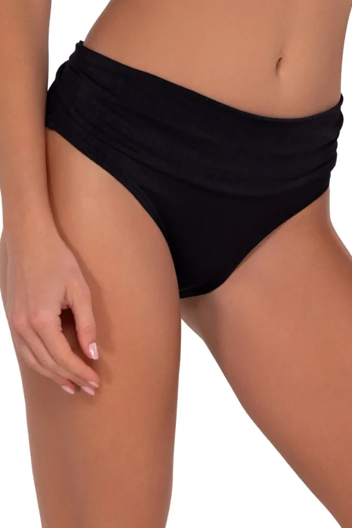 Sunsets Black Seagrass Texture Unforgettable Bottom< Plus Size | Bikini Bottoms