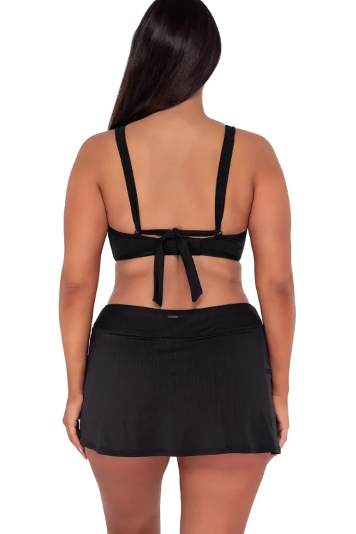 Sunsets Black Seagrass Texture Vienna V-Wire Top< Plus Size | Underwire
