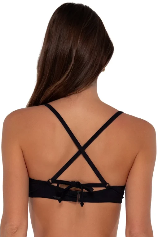 Sunsets Black Seagrass Texture Brooke U-Wire Top< Underwire | Bikini Tops