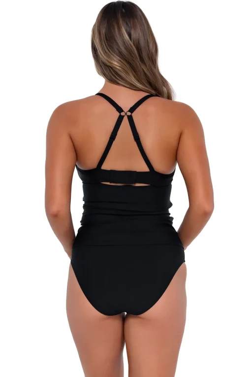 Sunsets Black Serena Tankini Top< Plus Size | Bra-Sized