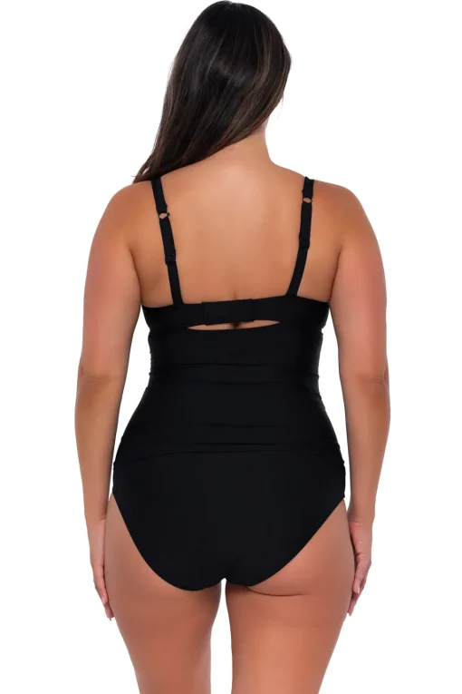 Sunsets Black Serena Tankini Top< Plus Size | Bra-Sized