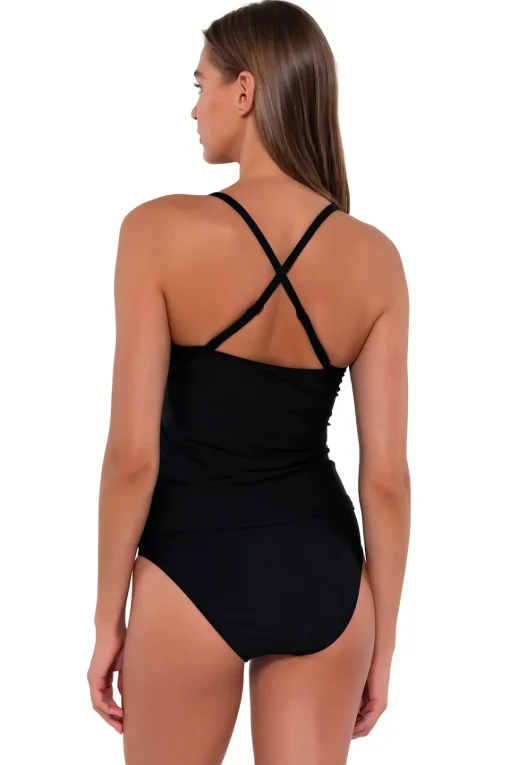 Sunsets Black Simone Tankini Top< Tankinis