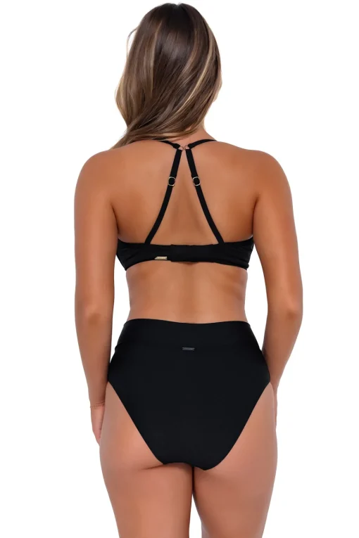 Sunsets Black Summer Lovin V-Front Bottom< High-Waist