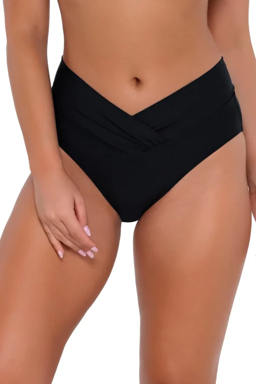 Sunsets Black Summer Lovin V-Front Bottom< High-Waist