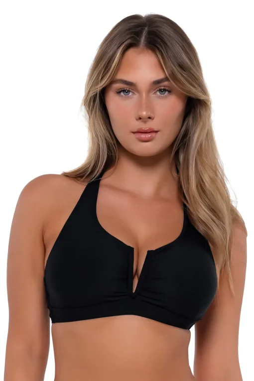 Sunsets Black Vienna V-Wire Top< Plus Size | Underwire