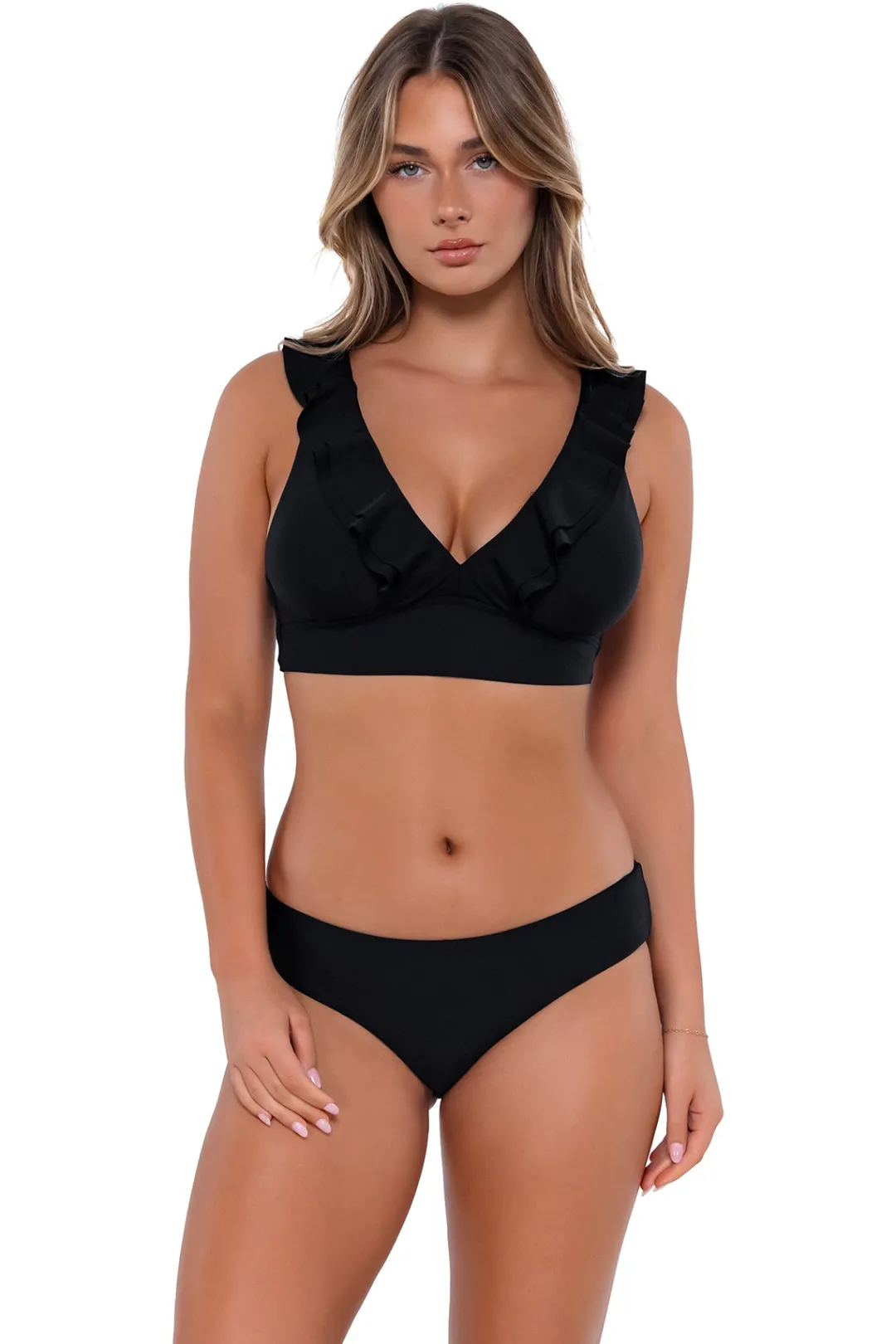 Sunsets Black Willa Wireless Top< Plus Size | Bra-Sized