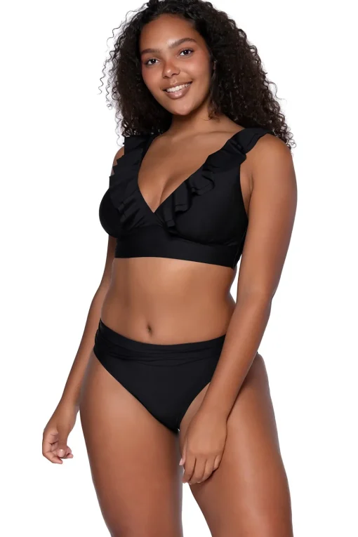 Sunsets Black Willa Wireless Top< Plus Size | Bra-Sized