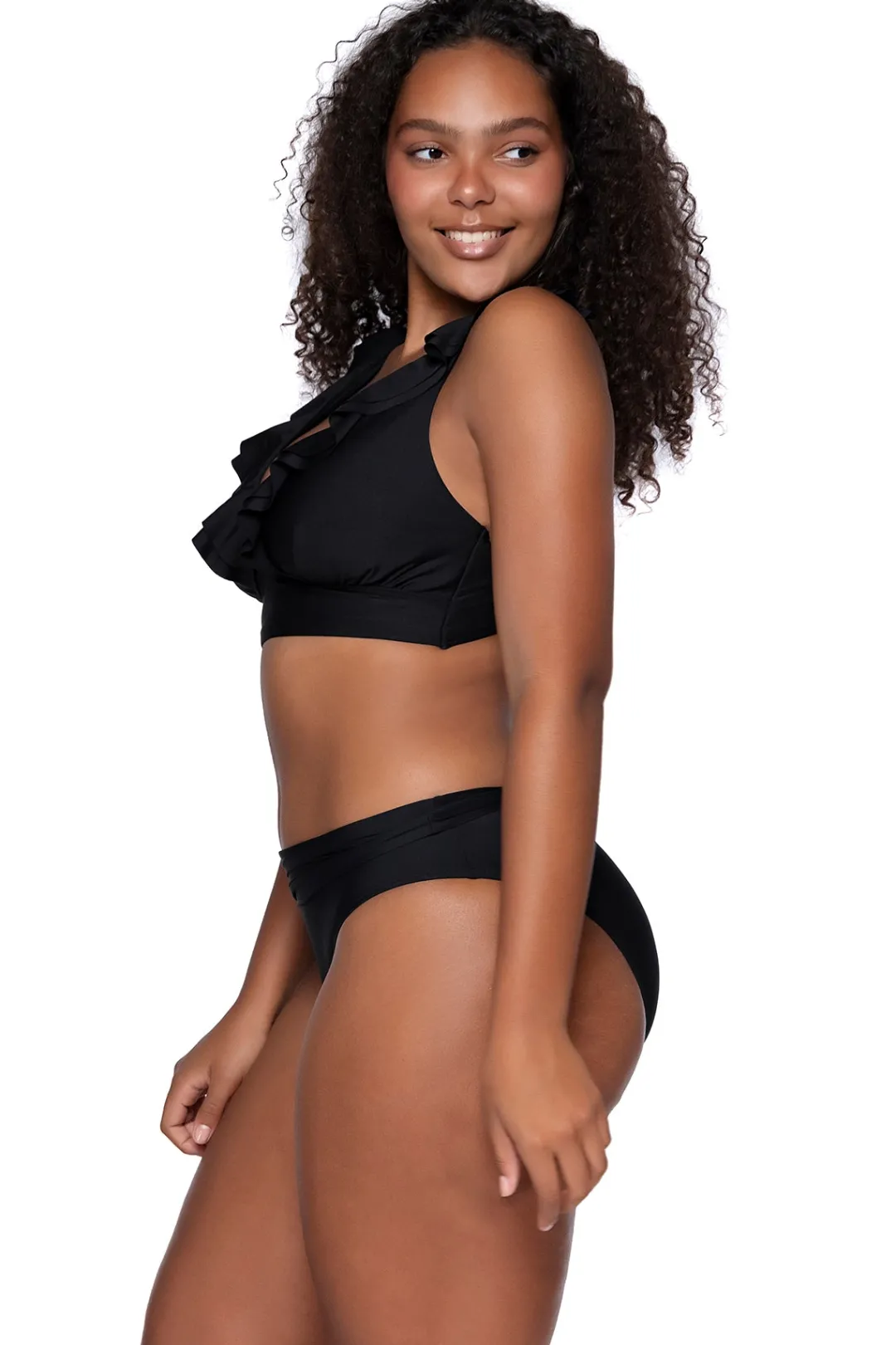 Sunsets Black Willa Wireless Top< Plus Size | Bra-Sized